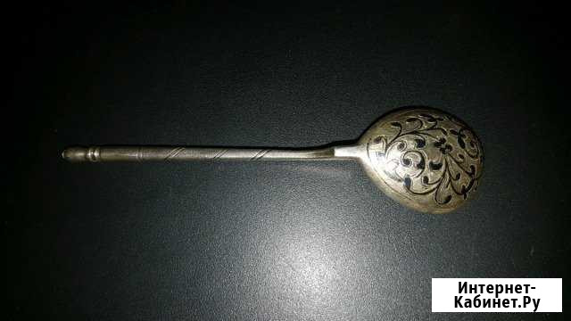 Ложка чайная царское серебро 84 пробы с чернением Пермь - изображение 1