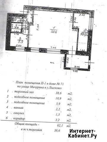Помещение свободного назначения, 62.1 кв.м. Лысково - изображение 1