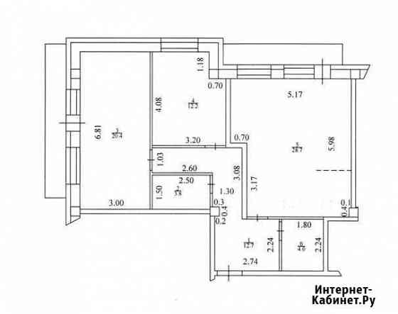 3-к квартира, 81.8 кв.м., 6/9 эт. Бийск