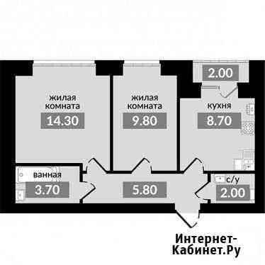 2-к квартира, 46.3 кв.м., 4/4 эт. Михайловск