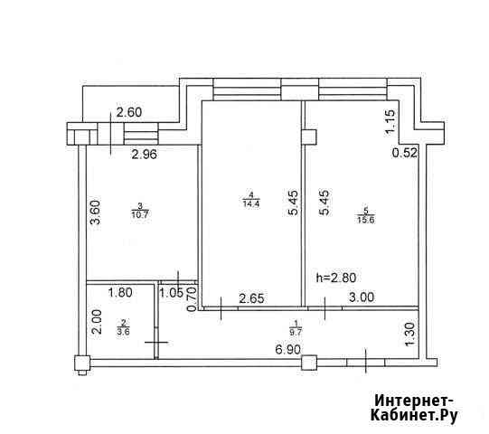 2-к квартира, 54 кв.м., 6/9 эт. Бийск