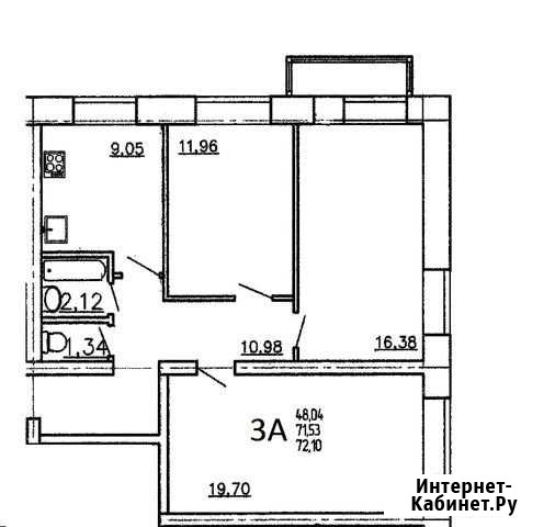 3-к квартира, 72.1 кв.м., 1/3 эт. Лямбирь - изображение 1