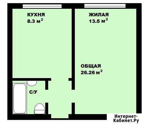 1-к квартира, 26.3 кв.м., 1/3 эт. Таганрог