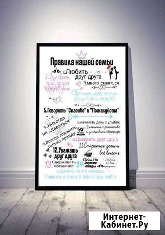 Постер правила семьи/дома Иваново - изображение 1