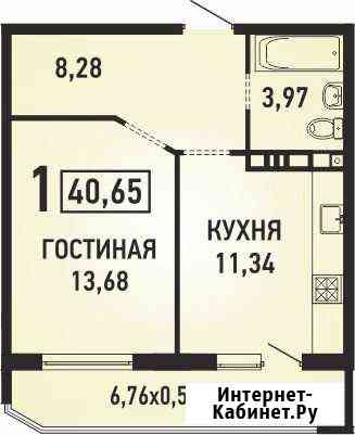 1-к квартира, 40.7 кв.м., 16/18 эт. Краснодар