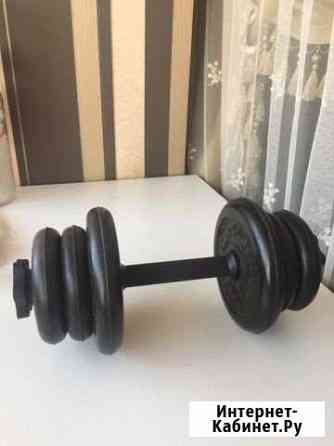 Две обрезиненные гантели с 3-мя блинами каждая Чита
