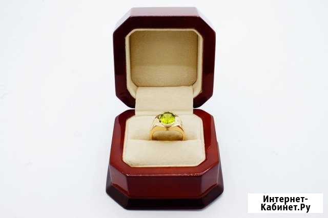 Золотой перстень с перидотом (хризолитом) -3,90ct Калининград - изображение 1