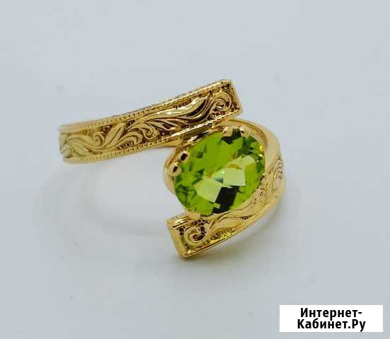 Золотое кольцо с перидотом (хризолитом) Калининград - изображение 1