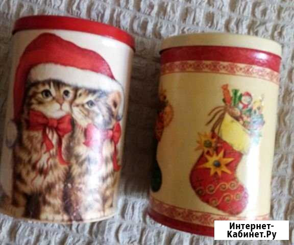 Жестяные банки с новогодним декором Орск - изображение 1