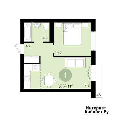 1-к квартира, 37.3 кв.м., 7/9 эт. Новосибирск