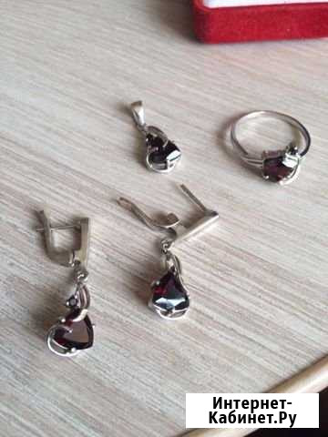 Комплект серебряный с гранатом Киров - изображение 1