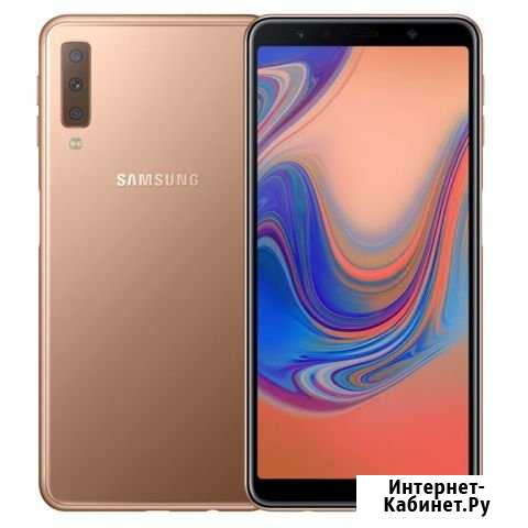 SAMSUNG A7, 2018, Bronze, 64 гб, сост нового Псков - изображение 1