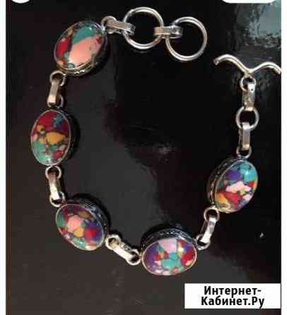 Серебряные браслет с природными камнями (Индия) Омск