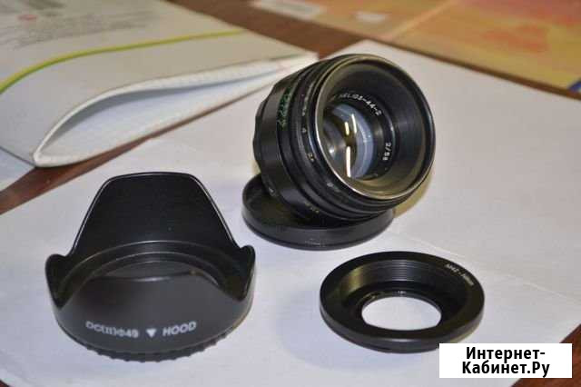 Helios-44-2 2/58mm, переходник M42 с линзой(Nikon) Белебей - изображение 1