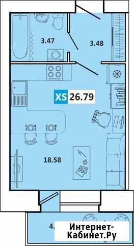 Студия, 27 кв.м., 11/11 эт. Архангельск - изображение 1