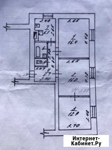 3-к квартира, 61.4 кв.м., 1/3 эт. Кандалакша - изображение 1