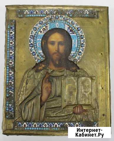 Икона Господь Вседержитель Оклад в Эмалях Рыбинск - изображение 1