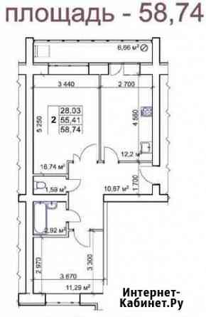 2-к квартира, 58.7 кв.м., 9/10 эт. Нефтекамск