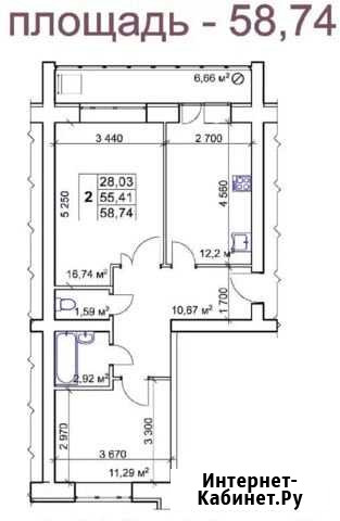 2-к квартира, 58.7 кв.м., 9/10 эт. Нефтекамск - изображение 1