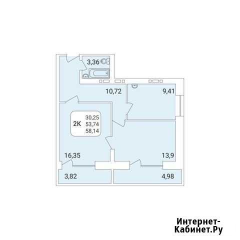 2-к квартира, 58.1 кв.м., 2/17 эт. Лосино-Петровский - изображение 1