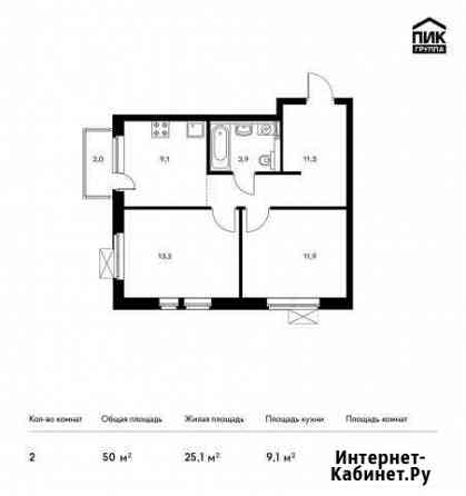 2-к квартира, 50 кв.м., 19/24 эт. Тюмень