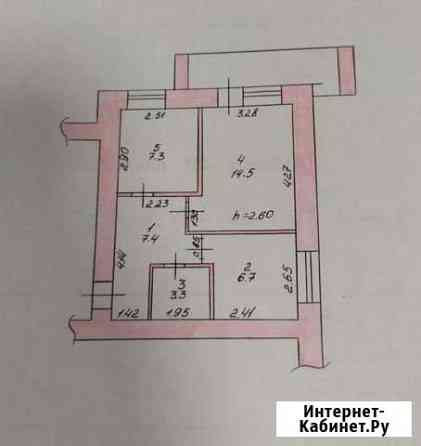 2-к квартира, 50.9 кв.м., 4/9 эт. Елец