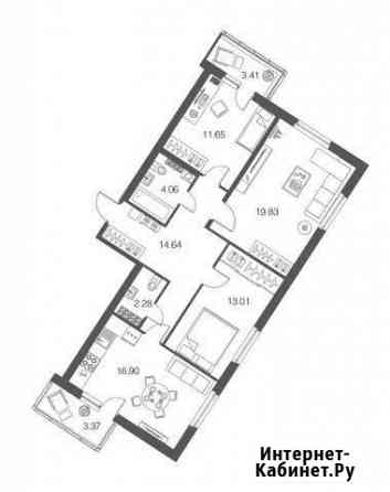 3-к квартира, 82.4 кв.м., 4/4 эт. Токсово