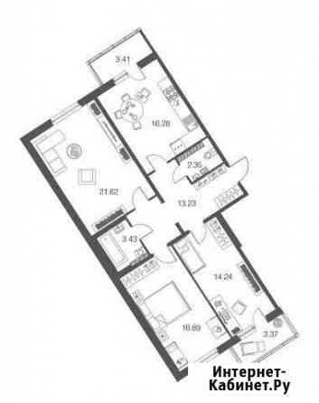 3-к квартира, 88 кв.м., 4/4 эт. Токсово
