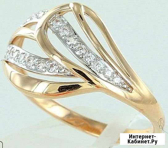 Кольцо с фианитами. Золото 585 пробы, Размер 18 Воронеж - изображение 1