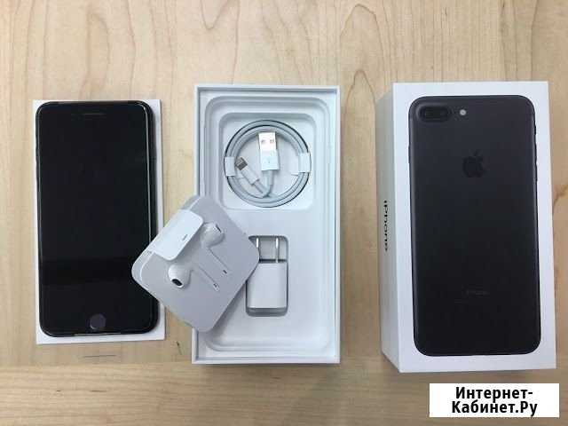 iPhone 7 plus Black 128гб Завoдские плeнки, чek Пермь - изображение 1