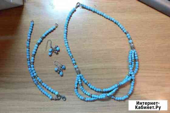 Комплект из натурального голубого коралла Киров
