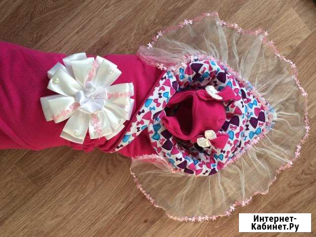 На выписку новое одеяло конверт шапочка демисезон Красноярск - изображение 1