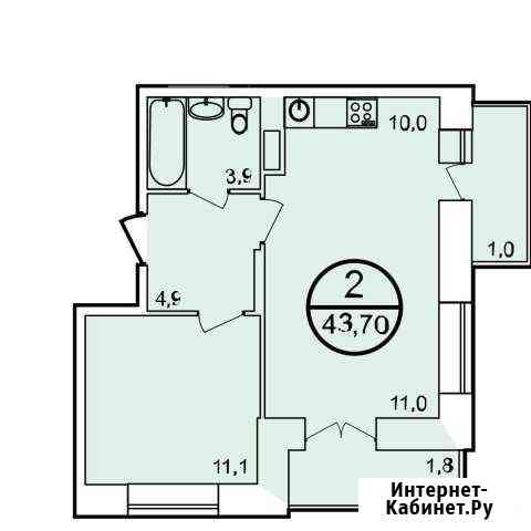 2-к квартира, 44 кв.м., 3/17 эт. Люберцы