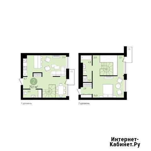 2-к квартира, 70.1 кв.м., 8/9 эт. Новосибирск - изображение 1