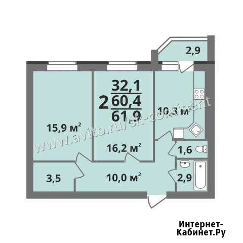 2-к квартира, 62 кв.м., 3/5 эт. Ковров - изображение 1