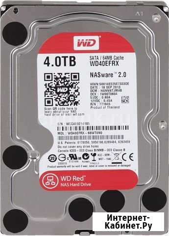 Жесткий диск WD Red WD40efrx, 4Тб новый в упаковке Нижний Тагил - изображение 1