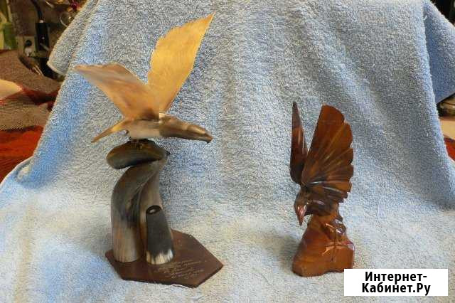 Статуэтка орла, резьба (рог, дерево), СССР Киров - изображение 1