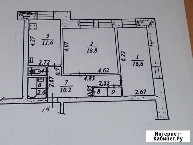 2-к квартира, 62.7 кв.м., 2/3 эт. Тазовский - изображение 1