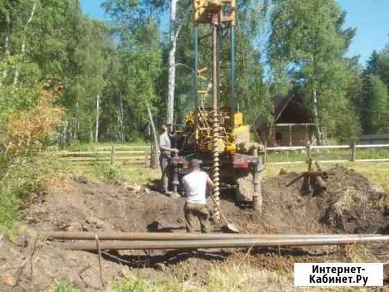 Бурение скважин на воду. Промывка.Изыкания,Зимой Красноярск