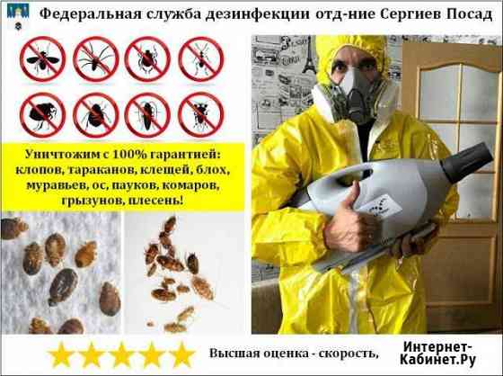 Уничтожение клопов, тараканов, клещей, насекомых Сергиев Посад