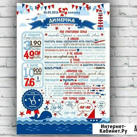 Метрика детская. Постеры достижений Оренбург - изображение 1