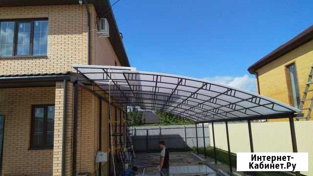 Навесы из поликарбоната и профнастила Краснодар - изображение 1