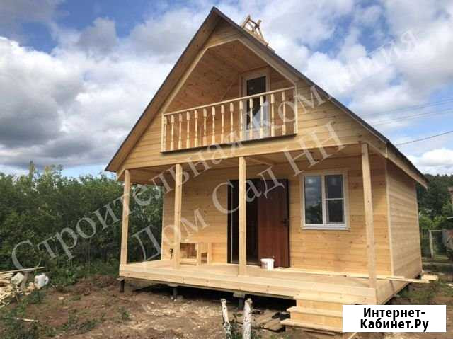 Каркасный дом 6x6 м с балконом и верандой Нижний Новгород - изображение 1