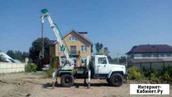 Бурение ямобуром, Установка опор лэп Иваново