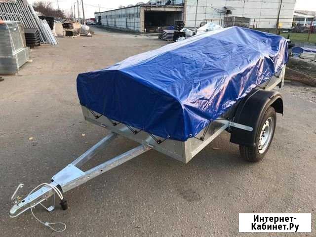 Оцинкованный прицеп Кремень 2х1.3 с тентом и колес Клин - изображение 1