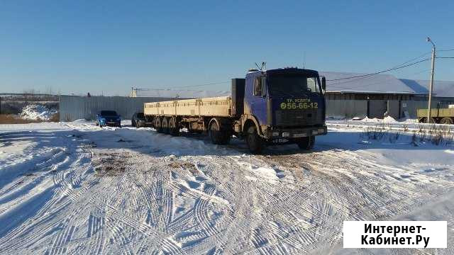 Услуги на открытом бортовом полуприцепе 20 тонн Ижевск - изображение 1