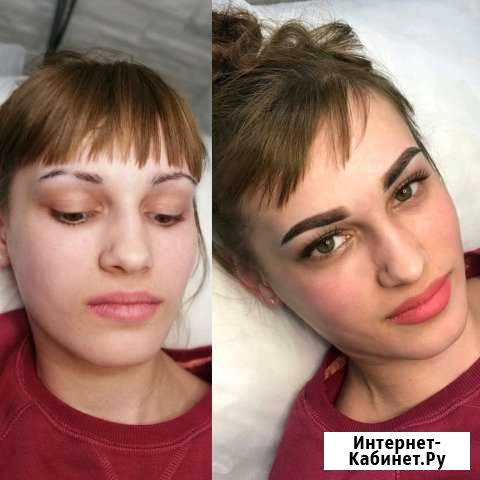 Перманентный макияж татуаж пудровые брови Курск - изображение 1