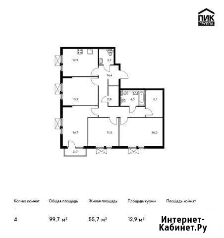 4-комнатная квартира, 99.7 м², 12/20 эт. на продажу в Новороссийске Новороссийск - изображение 1