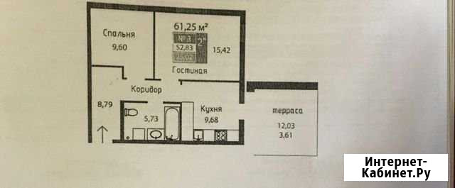 2-комнатная квартира, 61 м², 2/15 эт. на продажу в Симферополе Симферополь - изображение 1