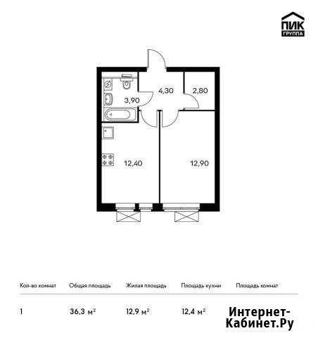 1-комнатная квартира, 36.3 м², 23/33 эт. на продажу в Котельниках Котельники - изображение 1